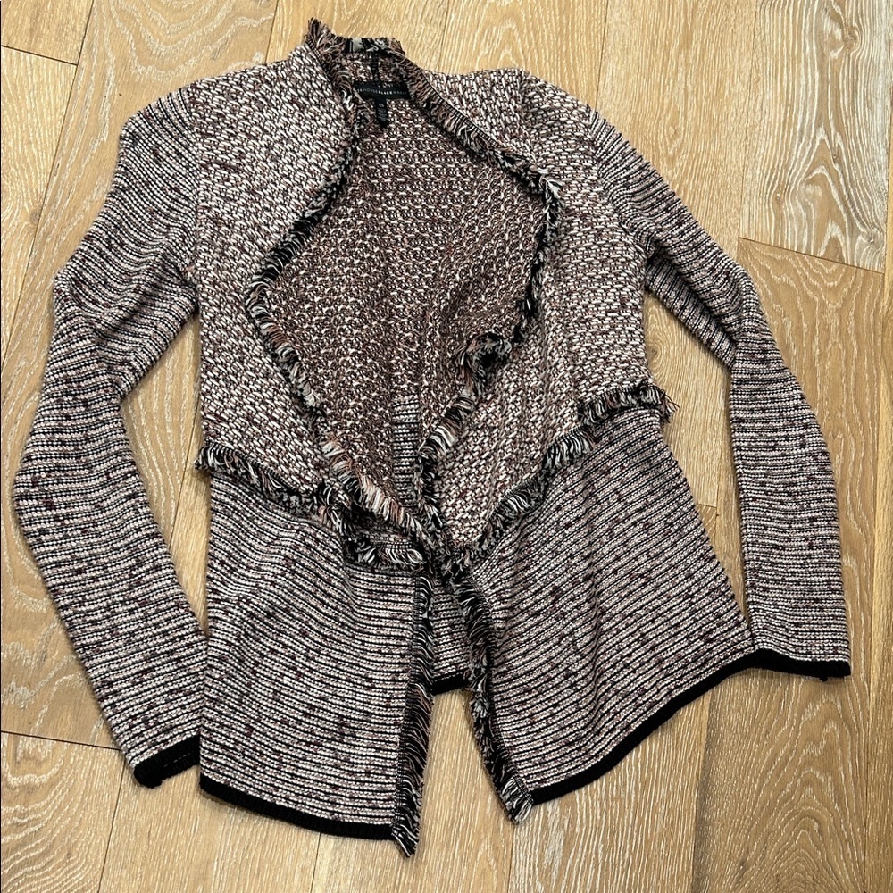 White House Black Market Tweed Fringe Cardigan - Picture 4 of 11